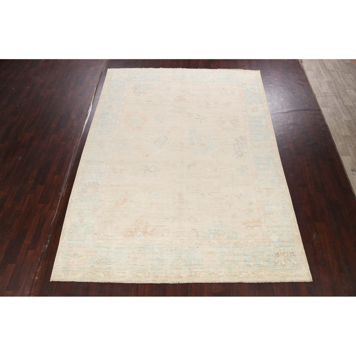 Muted Geometric Authentic Oushak Turkish Area Rug Wool Handmade - 9'0" x 11'10"
