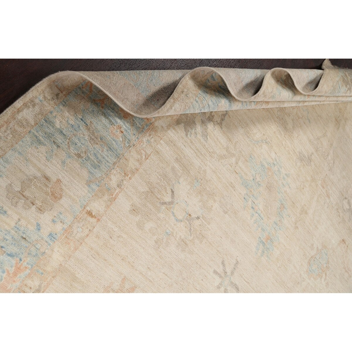 Muted Geometric Authentic Oushak Turkish Area Rug Wool Handmade - 9'0" x 11'10"