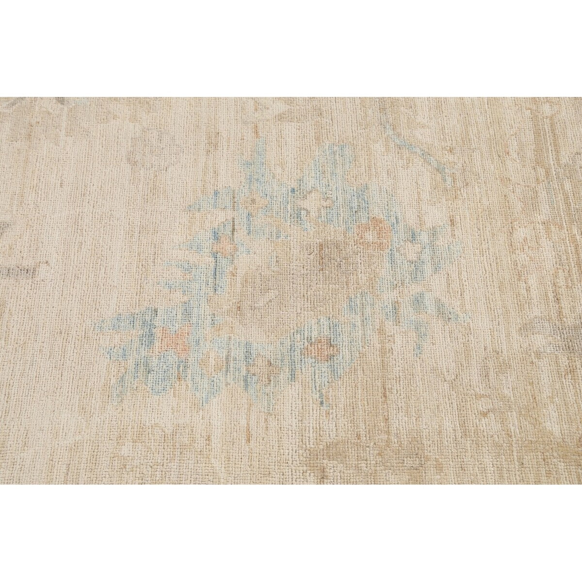 Muted Geometric Authentic Oushak Turkish Area Rug Wool Handmade - 9'0" x 11'10"