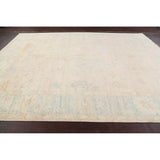 Muted Geometric Authentic Oushak Turkish Area Rug Wool Handmade - 9'0" x 11'10"