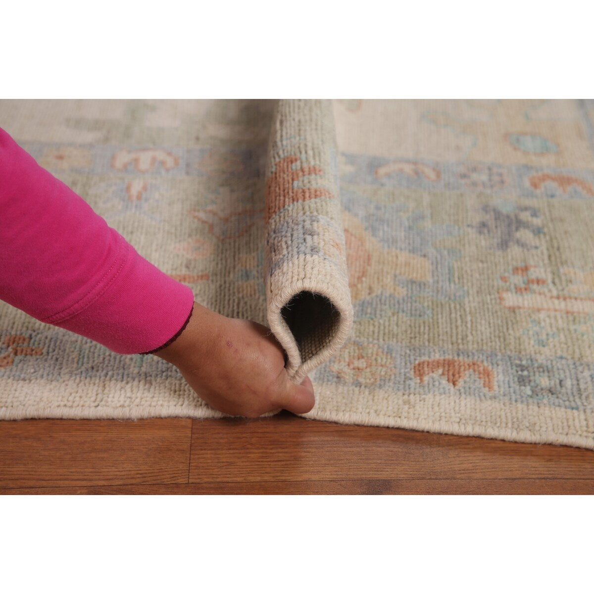 Muted Oushak Turkish Area Rug Handmade Wool Carpet - 9'1" x 11'10"