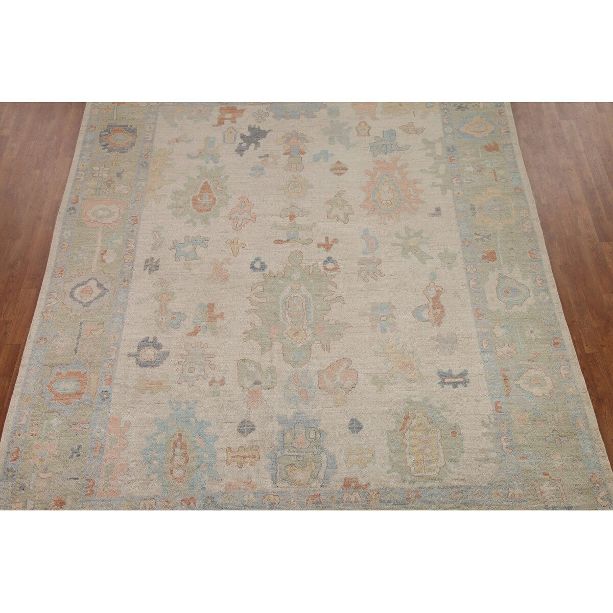 Muted Oushak Turkish Area Rug Handmade Wool Carpet - 9'1" x 11'10"