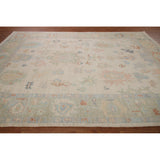 Muted Oushak Turkish Area Rug Handmade Wool Carpet - 9'1" x 11'10"