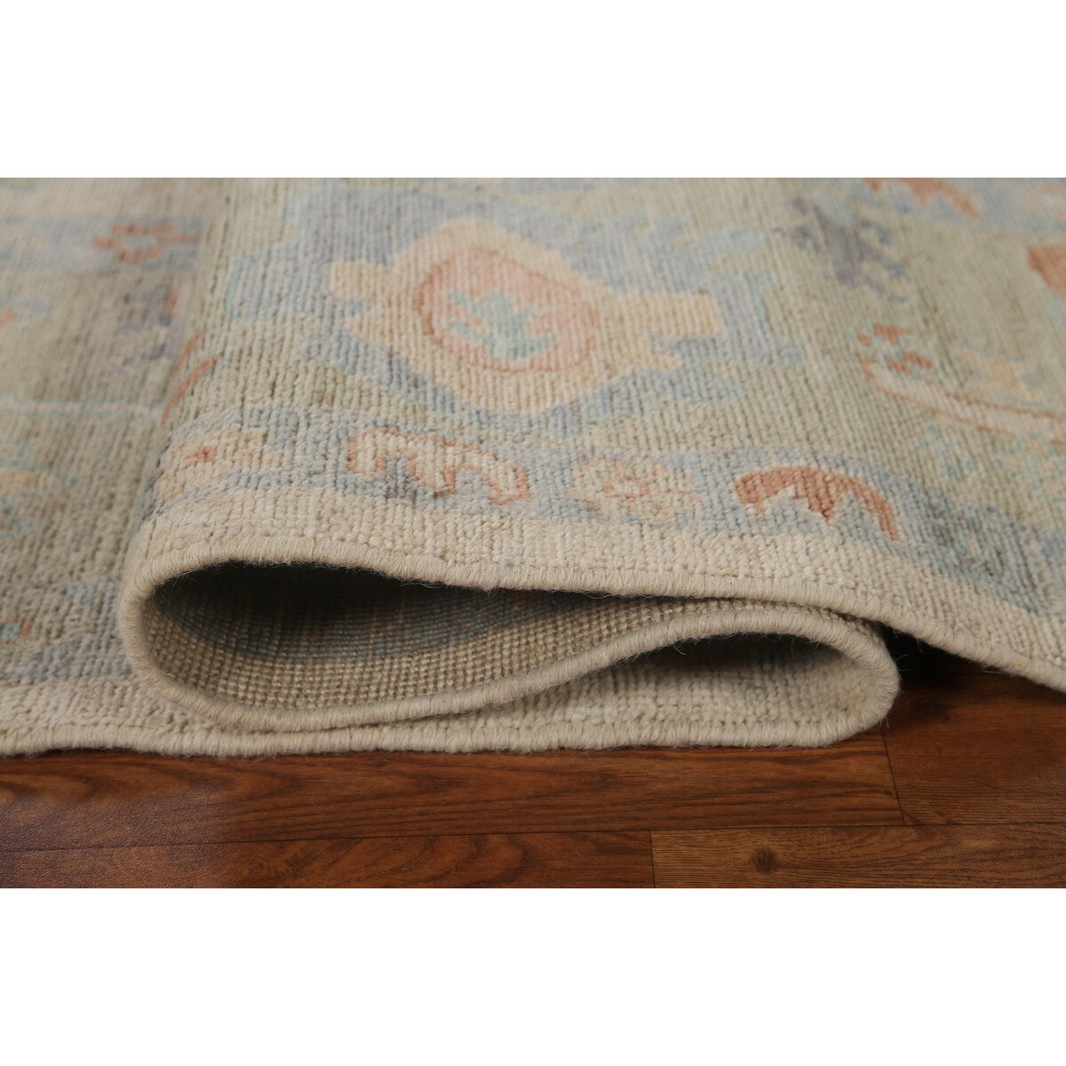 Muted Oushak Turkish Area Rug Handmade Wool Carpet - 9'1" x 11'10"
