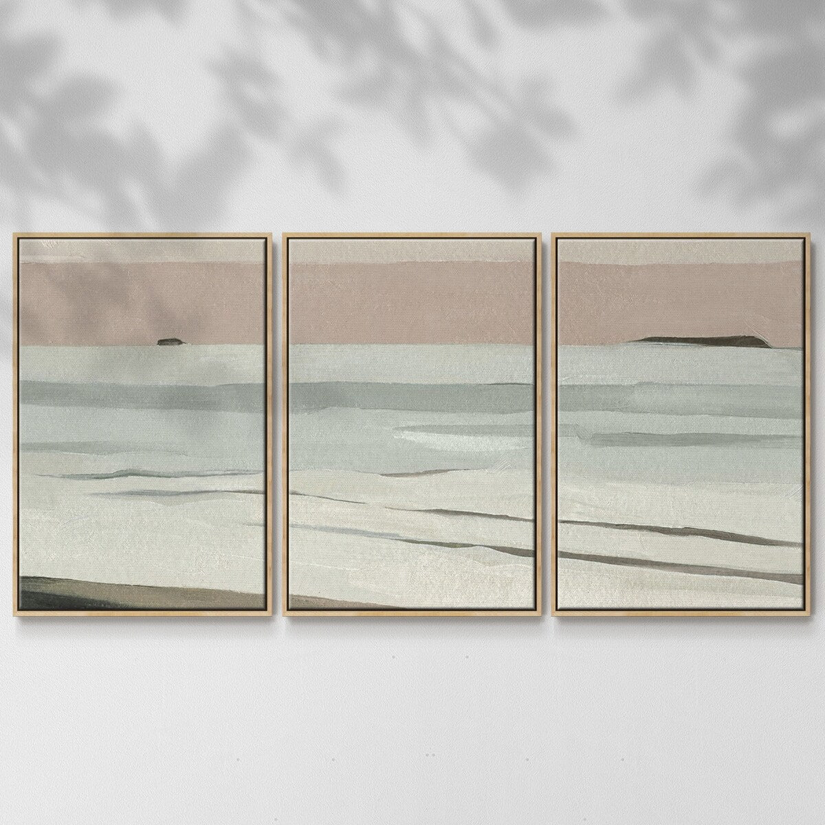 Muted Tonal Horizon II - Multi Piece Framed Canvas
