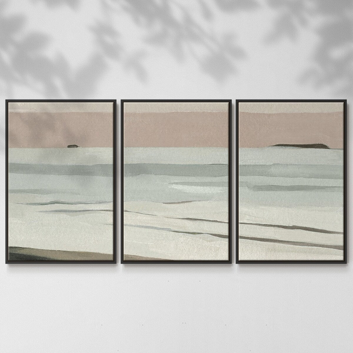Muted Tonal Horizon II - Multi Piece Framed Canvas