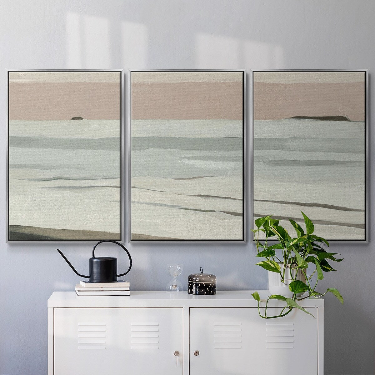 Muted Tonal Horizon II - Multi Piece Framed Canvas