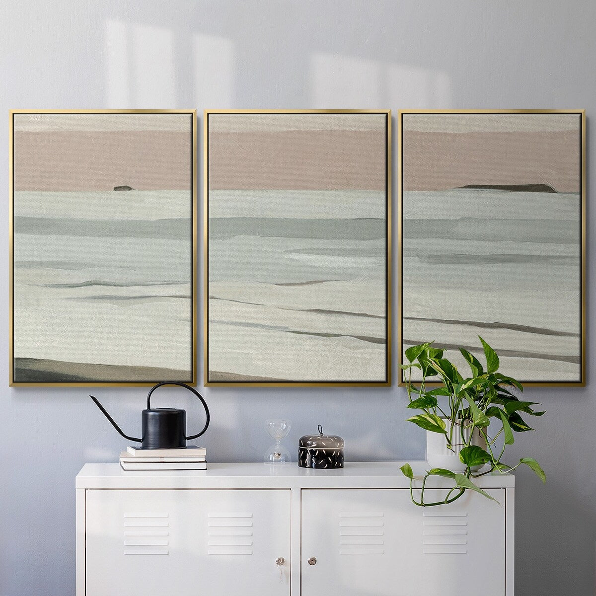 Muted Tonal Horizon II - Multi Piece Framed Canvas