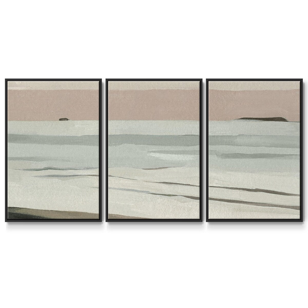 Muted Tonal Horizon II - Multi Piece Framed Canvas