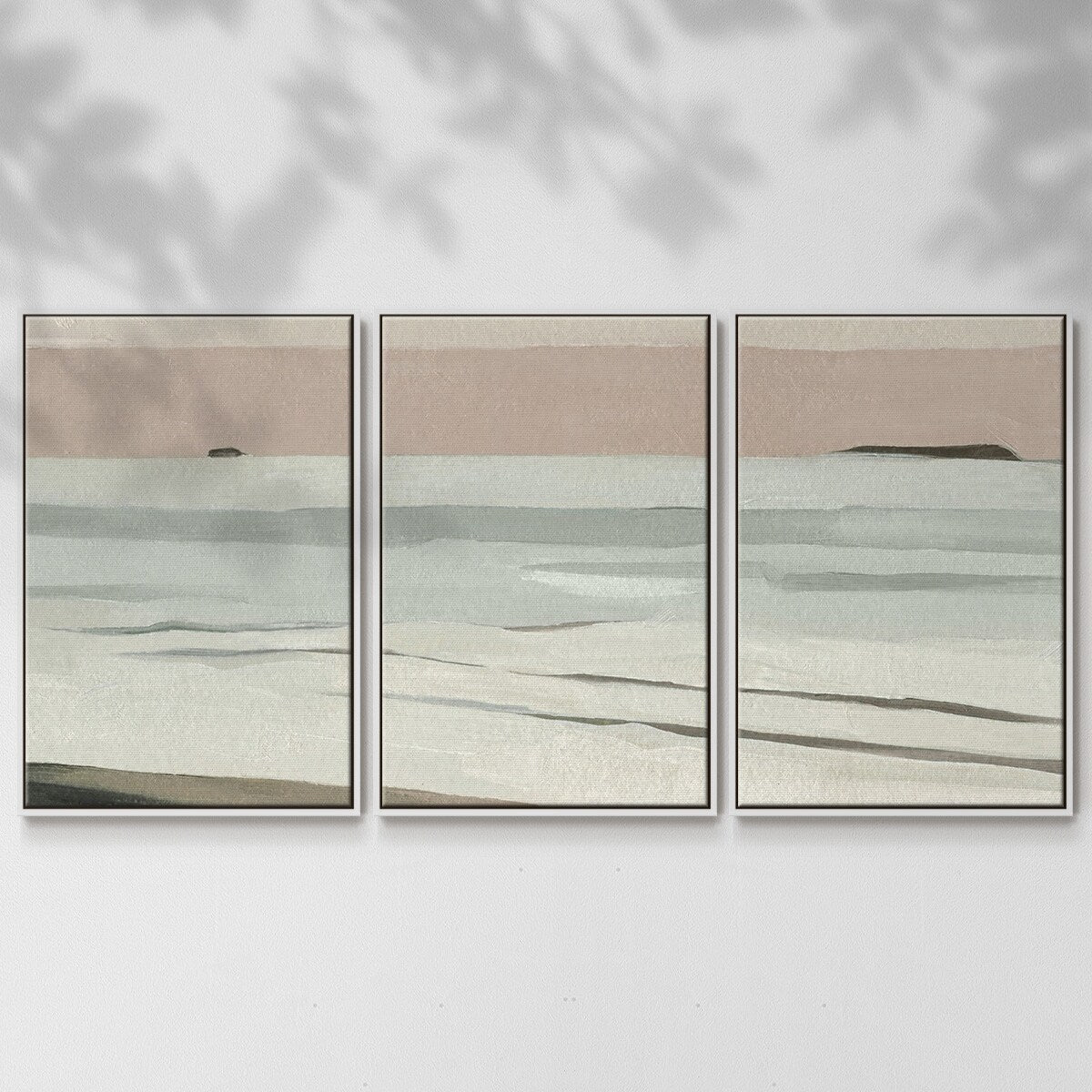 Muted Tonal Horizon II - Multi Piece Framed Canvas