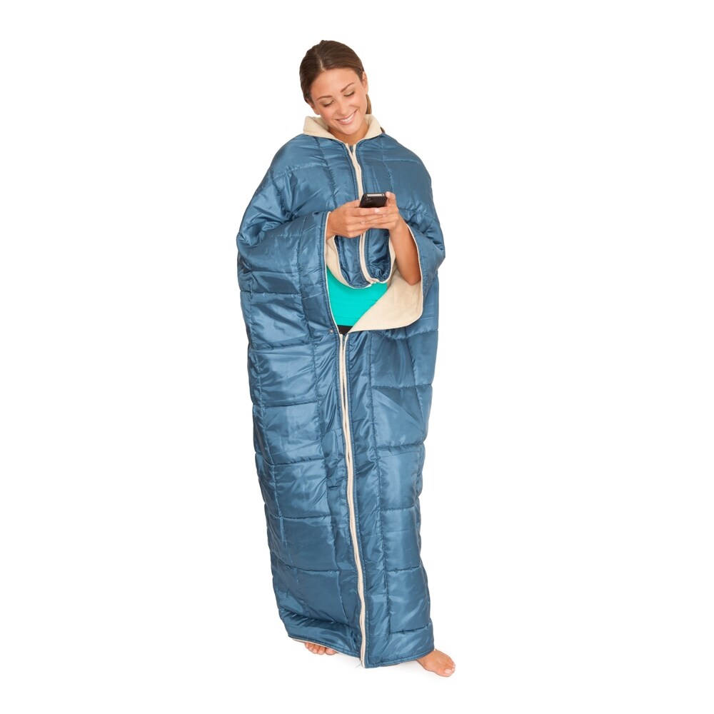 My Cozy Couch Blanket Wrap 3-in-1 Lounging Blanket Wrap with Arm Sleeves