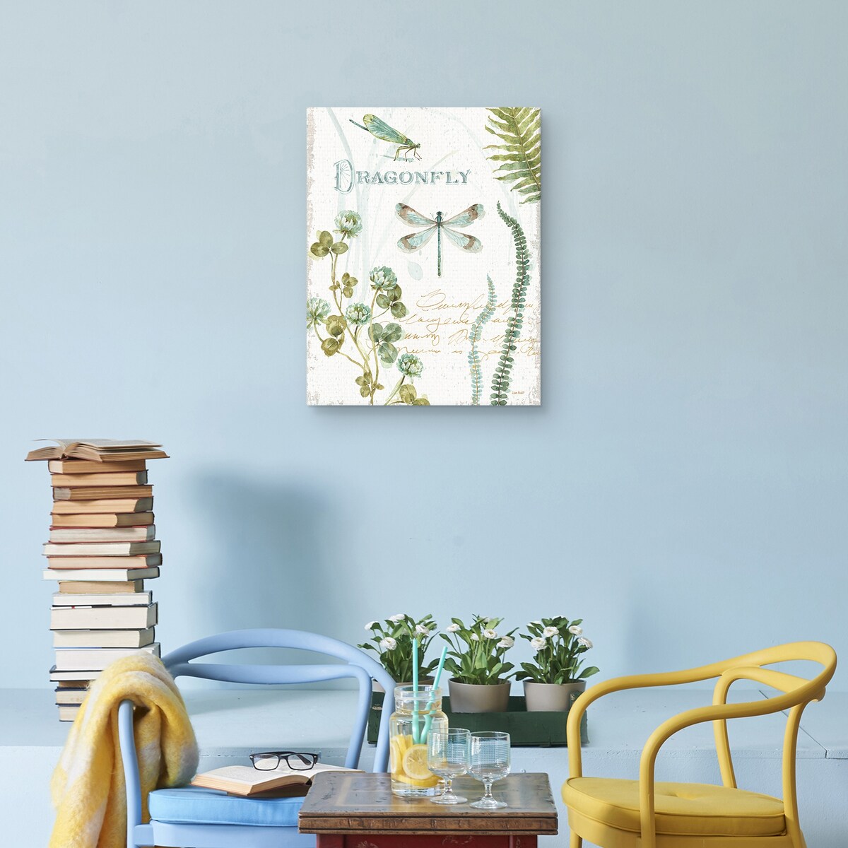 My Greenhouse Botanical Dragonfly by Lisa Audit Canvas Art Print