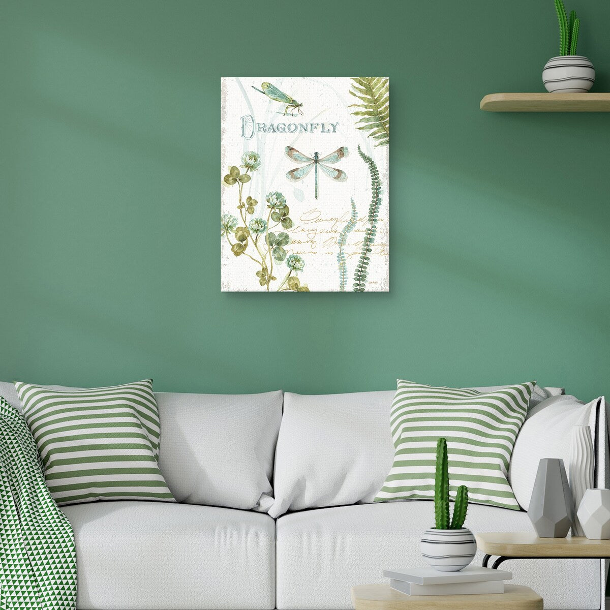My Greenhouse Botanical Dragonfly by Lisa Audit Canvas Art Print