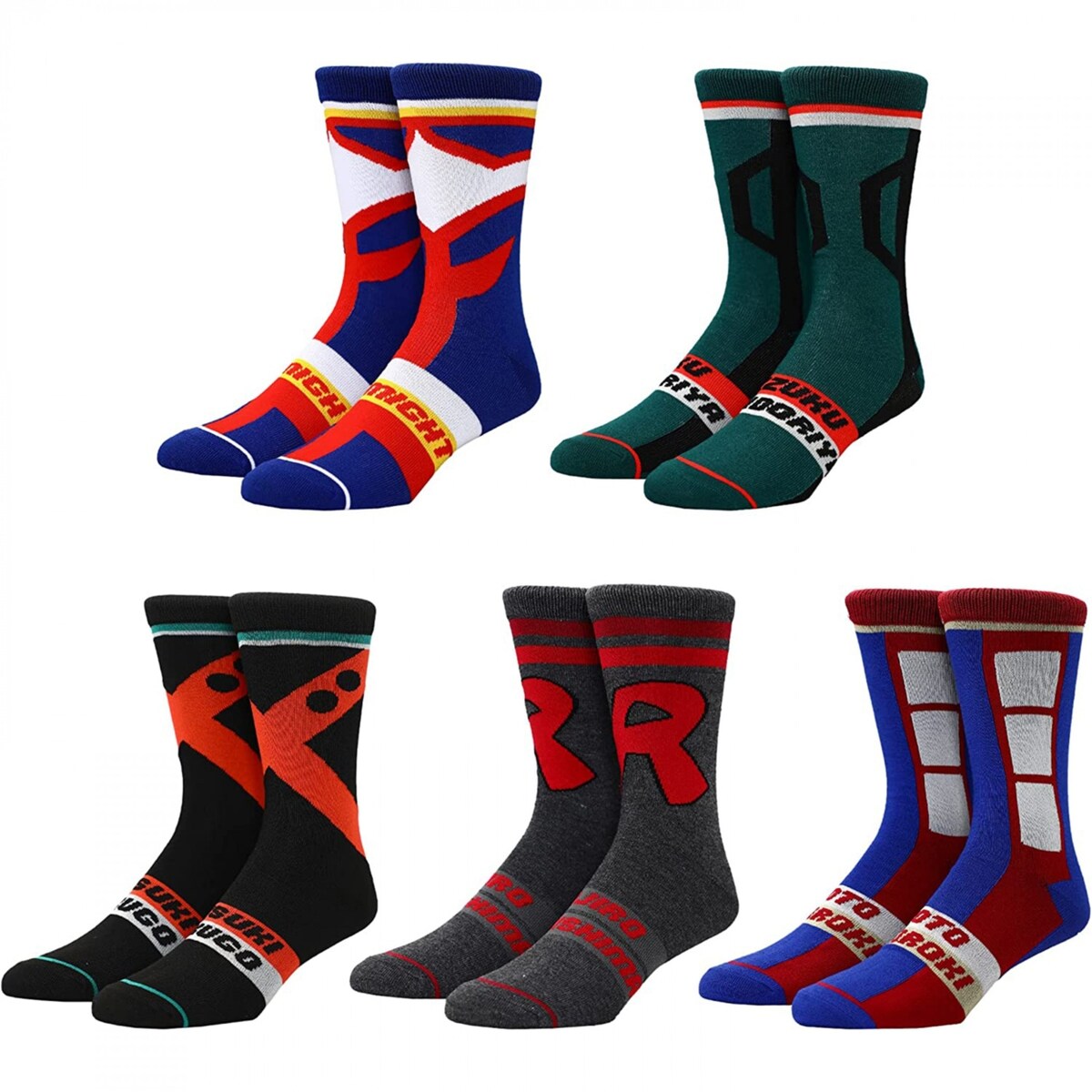 My Hero Academia Suit Up 5Pair Pack Of Crew Socks