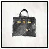 My Lucky Bag Black, French Glam Purse Modern Black Canvas Wall Art Print for Bedroom