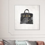 My Lucky Bag Black, French Glam Purse Modern Black Canvas Wall Art Print for Bedroom