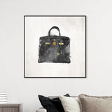 My Lucky Bag Black, French Glam Purse Modern Black Canvas Wall Art Print for Bedroom