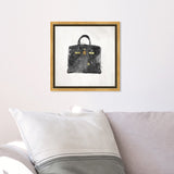 My Lucky Bag Black, French Glam Purse Modern Black Canvas Wall Art Print for Bedroom