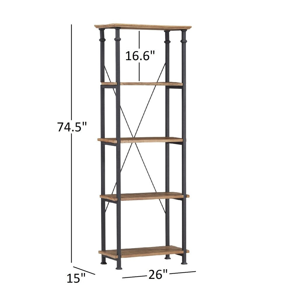 Myra Vintage Industrial Modern Rustic Bookcase by iNSPIRE Q Classic