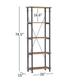 Myra Vintage Industrial Modern Rustic Bookcase by iNSPIRE Q Classic
