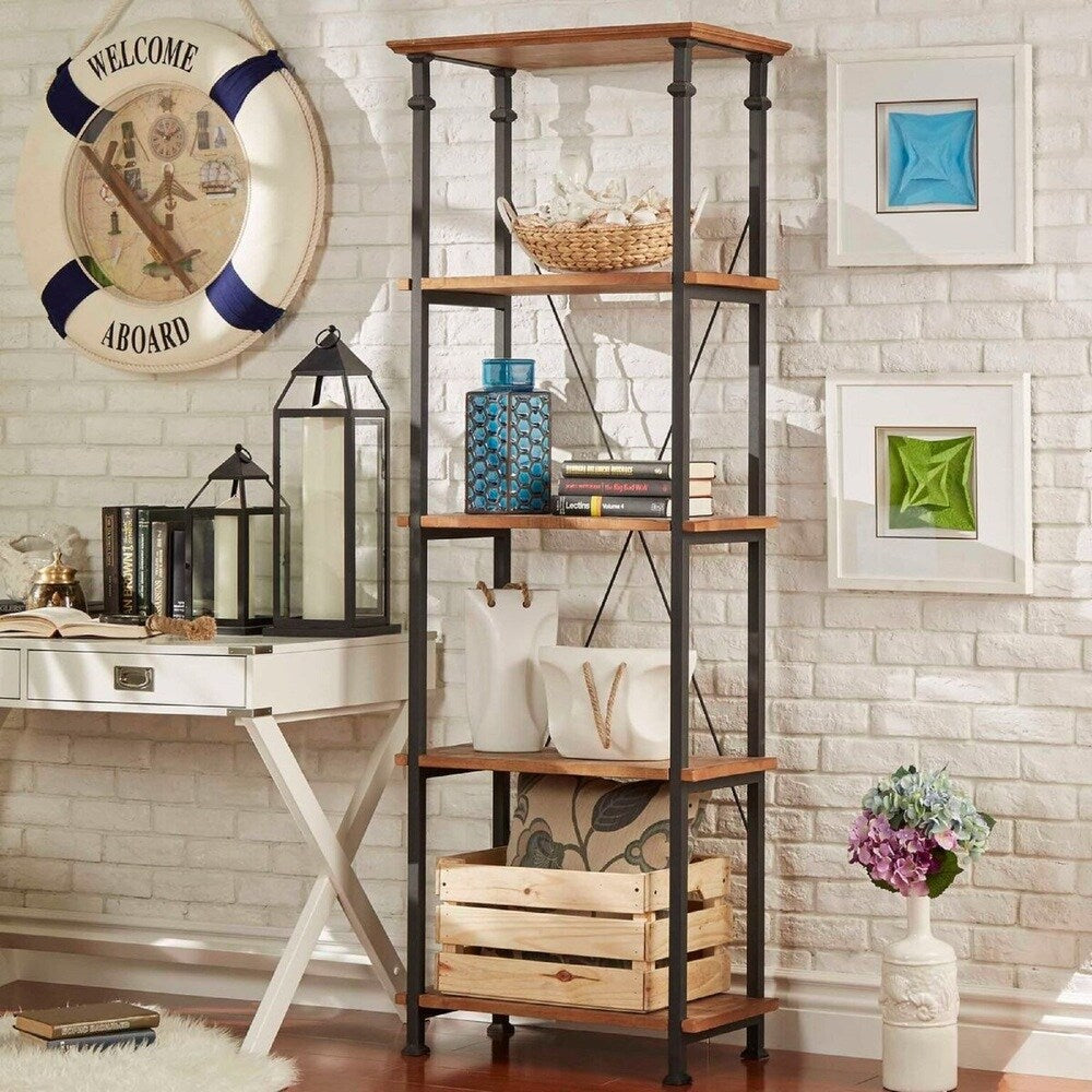 Myra Vintage Industrial Modern Rustic Bookcase by iNSPIRE Q Classic