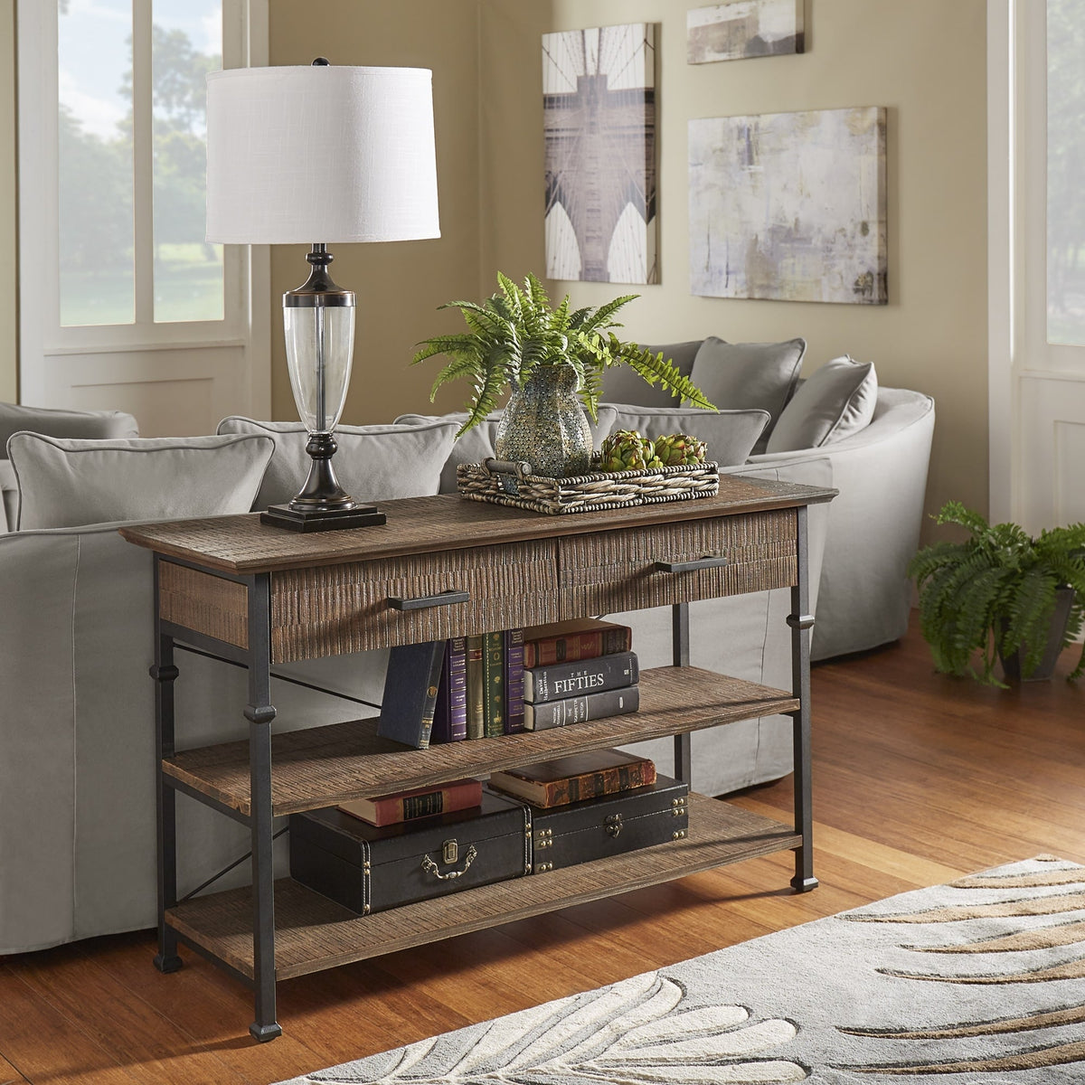 Myra Vintage Industrial Modern Rustic Media TV Stand Console by iNSPIR