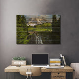 Myrtle Falls And Mount Rainier, Mount Rainier National Park, Washington Print On Wood by Tim Fitzharris - Multi-Color