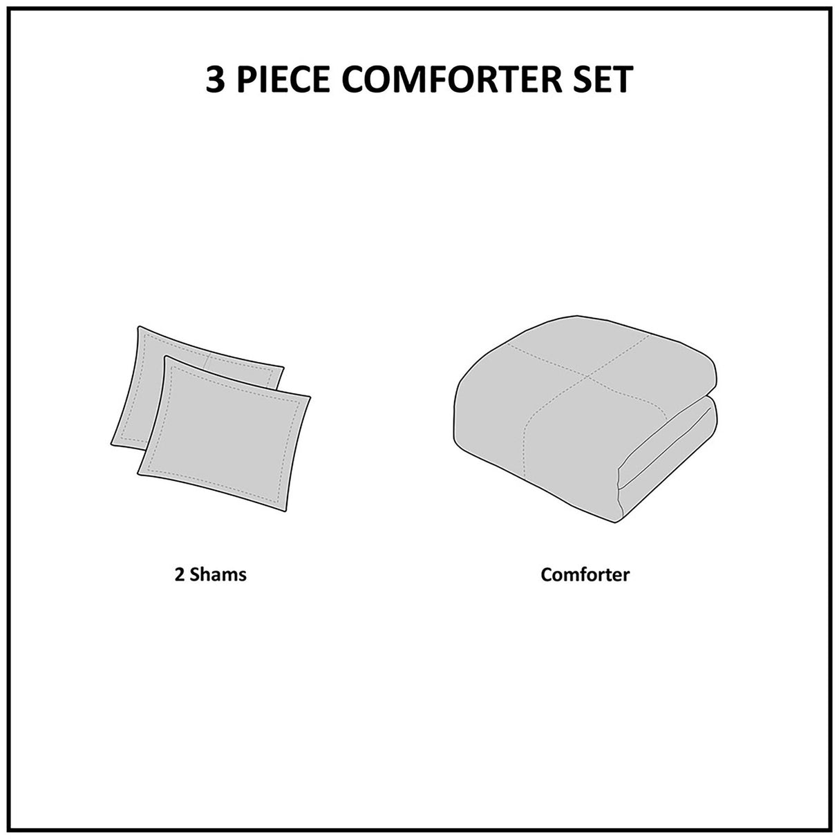 N Natori Origami Grey 3 Piece Oversized Knit Quilted Top Comforter Mini Set