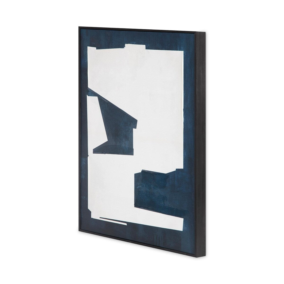 NADAAL STUDIOS Beatrix, Canvas Art with Black Pine Wood Frame, Navy