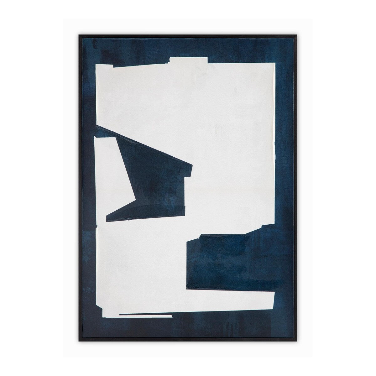 NADAAL STUDIOS Beatrix, Canvas Art with Black Pine Wood Frame, Navy