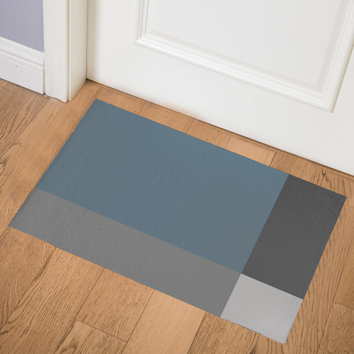 NAUTICAL GEO BLUE & GREY Indoor Door Mat By Greg Conte