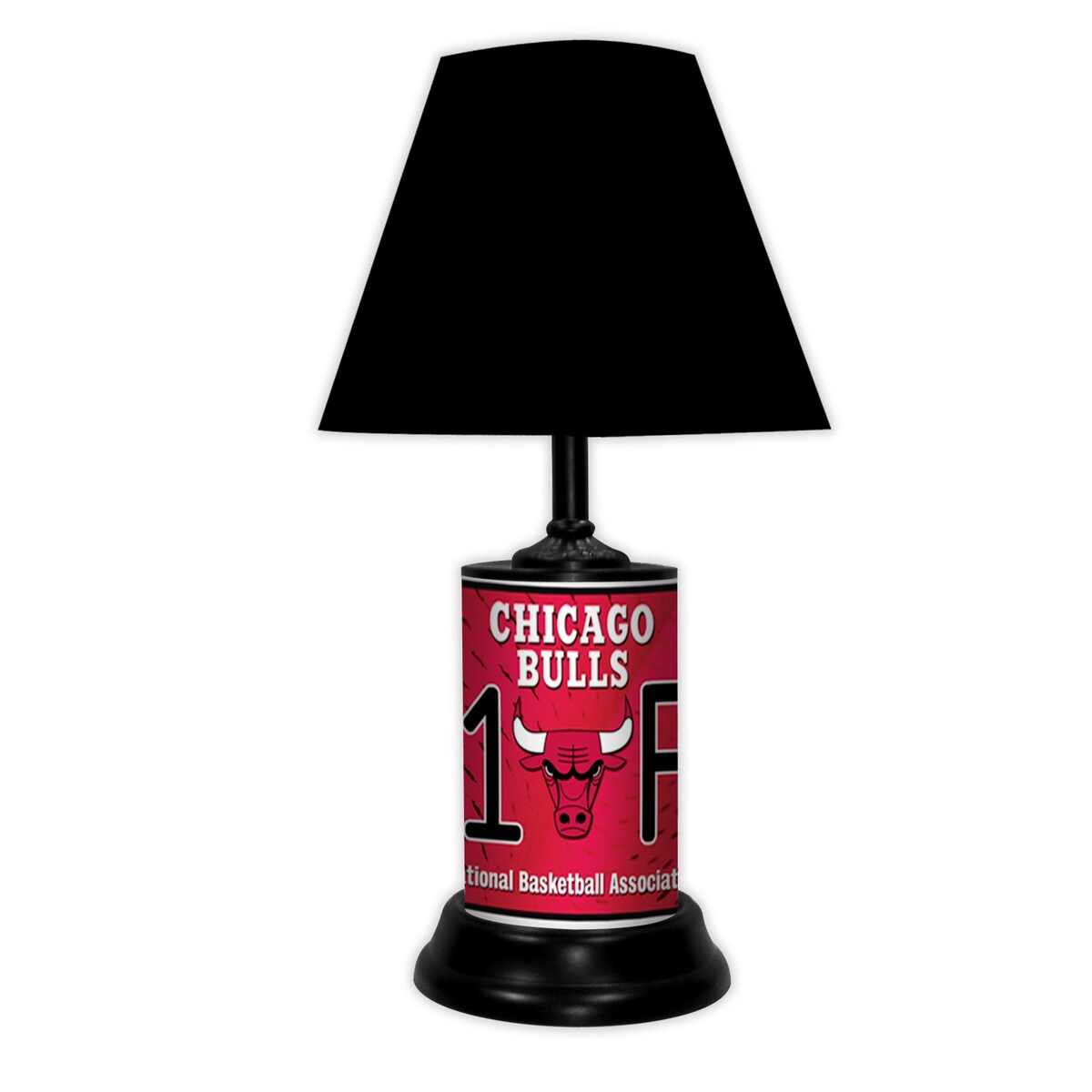 NBA 18-inch Desk/Table Lamp with Shade, #1 Fan with Team Logo - Chicago Bulls - 18x10x10