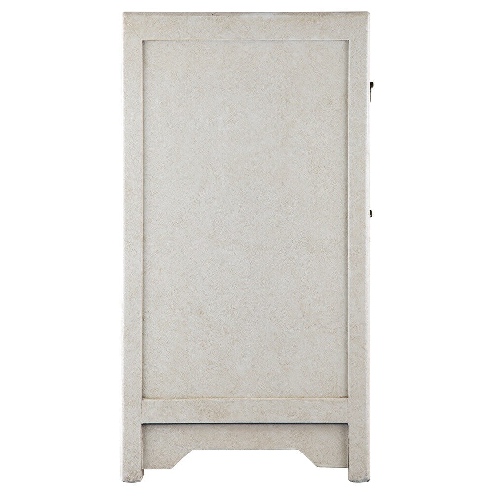 Handmade NES White Nature Motifs Oriental End Table (China)