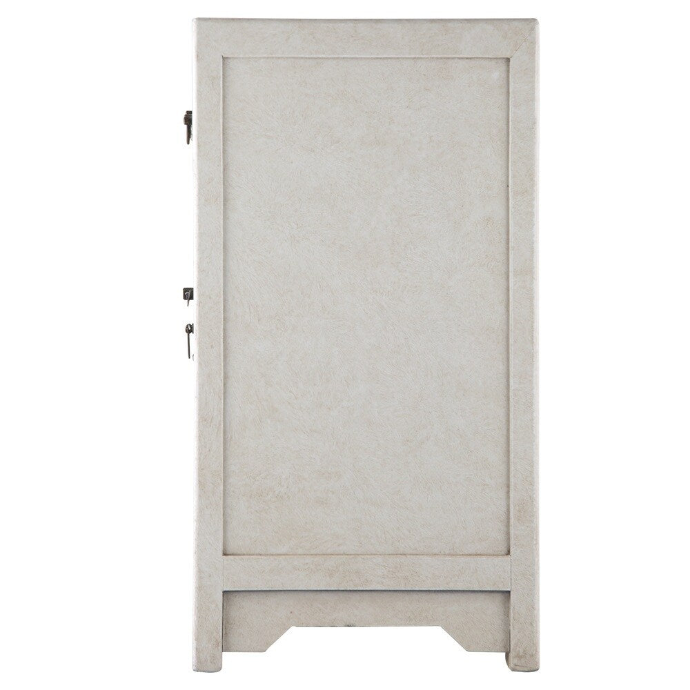 Handmade NES White Nature Motifs Oriental End Table (China)