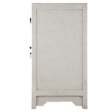 Handmade NES White Nature Motifs Oriental End Table (China)