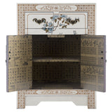 Handmade NES White Nature Motifs Oriental End Table (China)