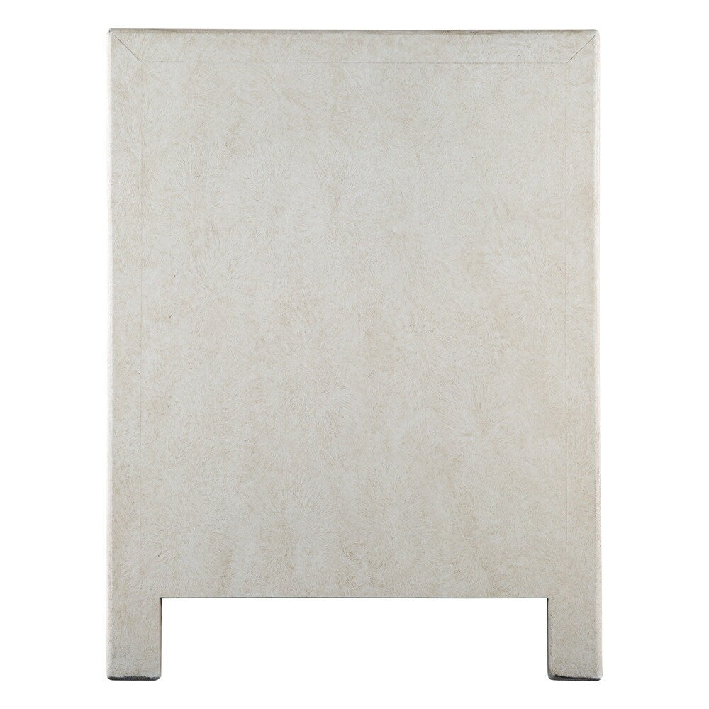 Handmade NES White Nature Motifs Oriental End Table (China)