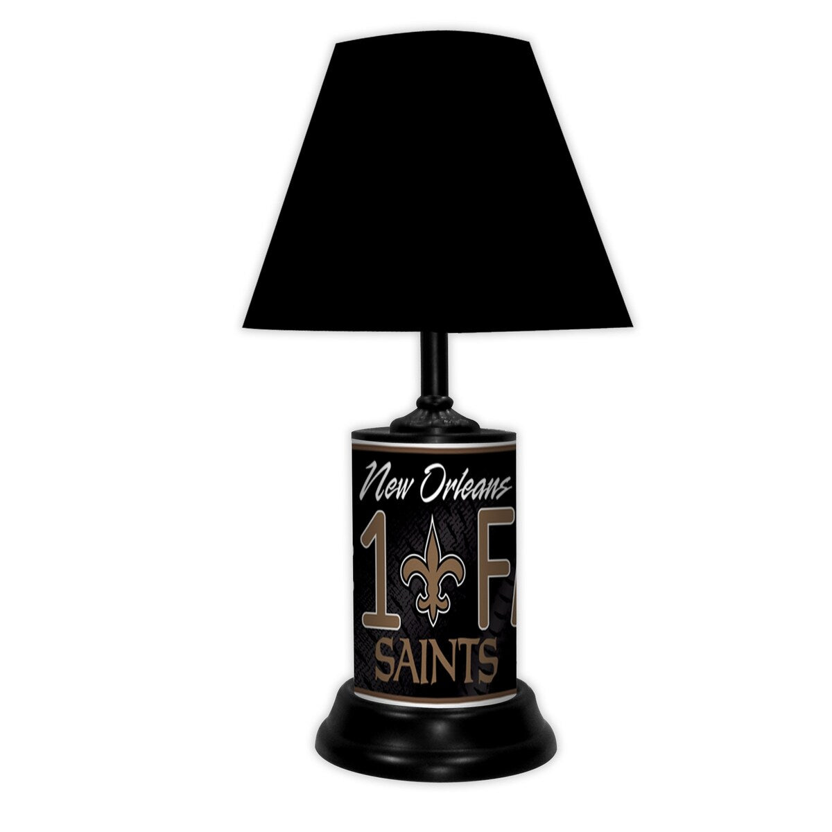 NFL 18-inch Desk/Table Lamp with Shade, #1 Fan with Team Logo, New Orleans Saints - 18x10x10