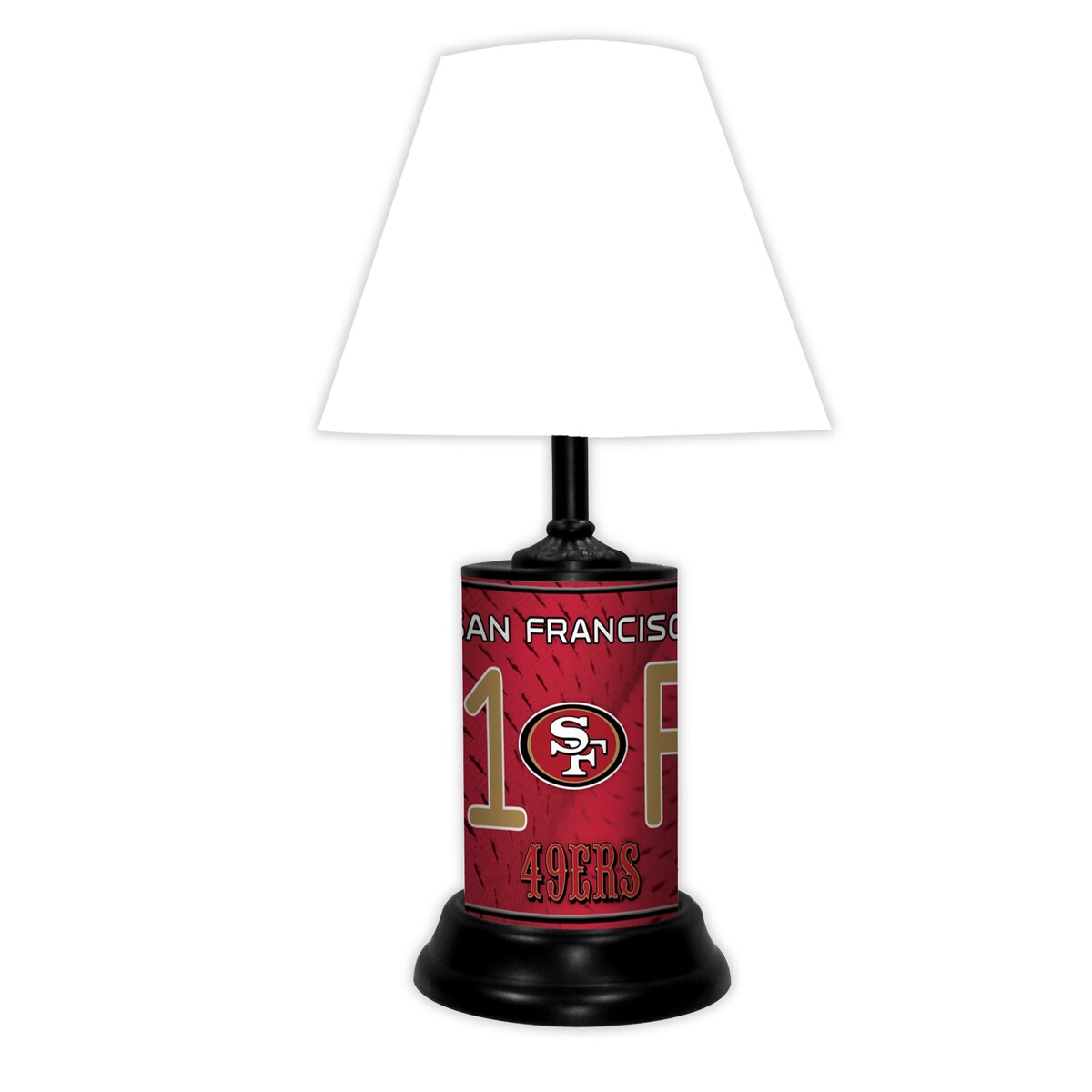 NFL 18-inch Desk/Table Lamp with Shade, #1 Fan with Team Logo, San Francisco 49ers - 18x10x10