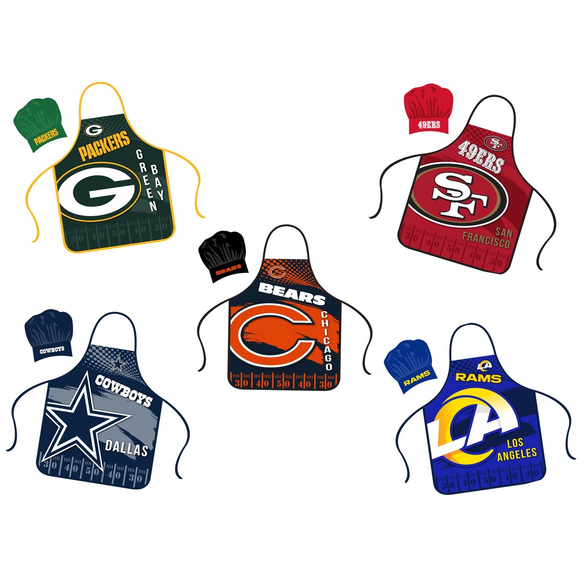 NFL Apron & Chef Hat Set, with Large Team Logo - Philadelphia Eagles - 31" x 25"