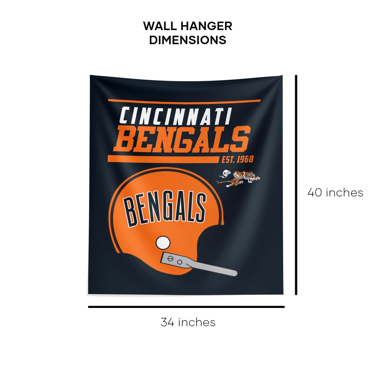 NFL Cincinnati Bengals 40 YD Dash Legacy Wall Hanging - 34"x40"