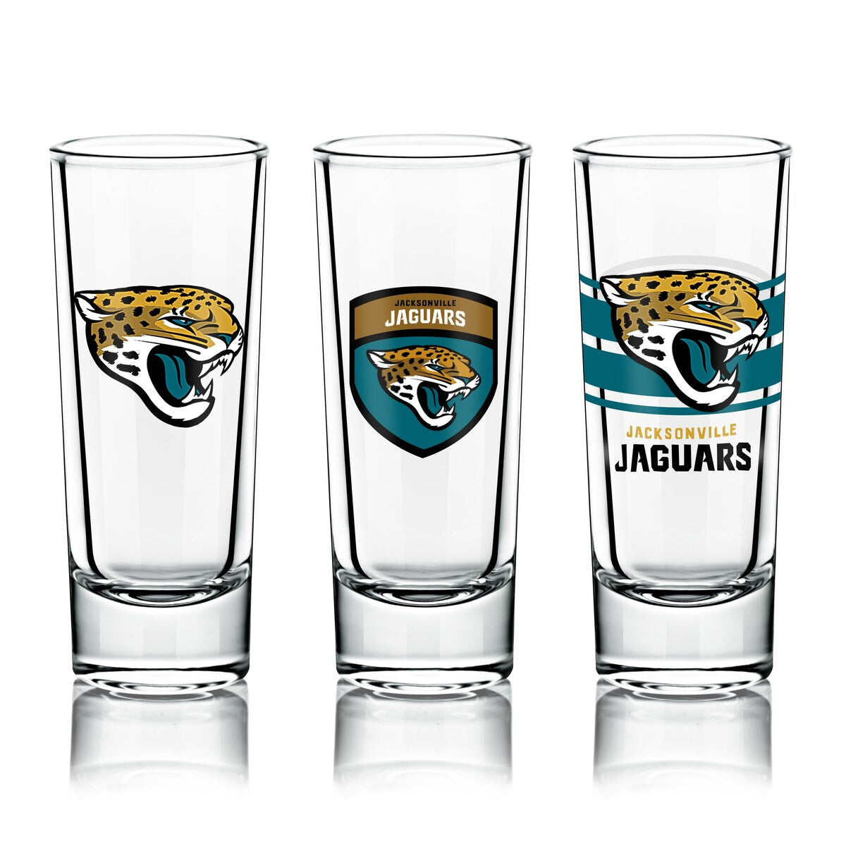 NFL Shot Glasses 6 Pack Set, Various Designs - Jacksonville Jaguars