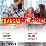 NFL Teams Steel Street Sign - KANSAS CITY CHIEFS AVE - 36" x 6"