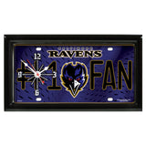 NFL Wall/Desk Analog Clock, #1 Fan with Team Logo - Baltimore Ravens