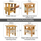 NOVA FURNIUTER End Table, Nightstand with Storage Bin Drawer, Side Table for Small Spaces, Living Room, Bedroom, Dorms-BK
