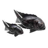 NOVICA Handmade Koi Fish Wood Statuettes (Pair)