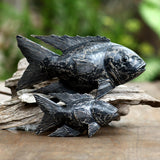 NOVICA Handmade Koi Fish Wood Statuettes (Pair)