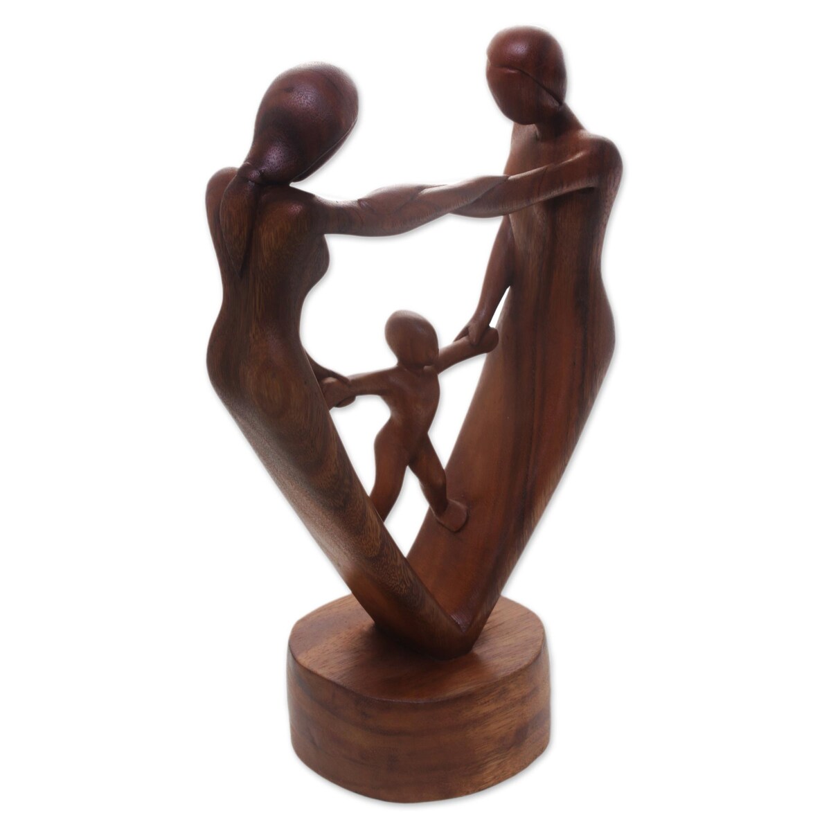 NOVICA Handmade Our Blessing Wood Sculpture - 13.5" H x 8" W x 4.5" D