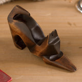 NOVICA Handmade Simple Cat Wood Figurine - 3" H x 1.6" W x 5" D