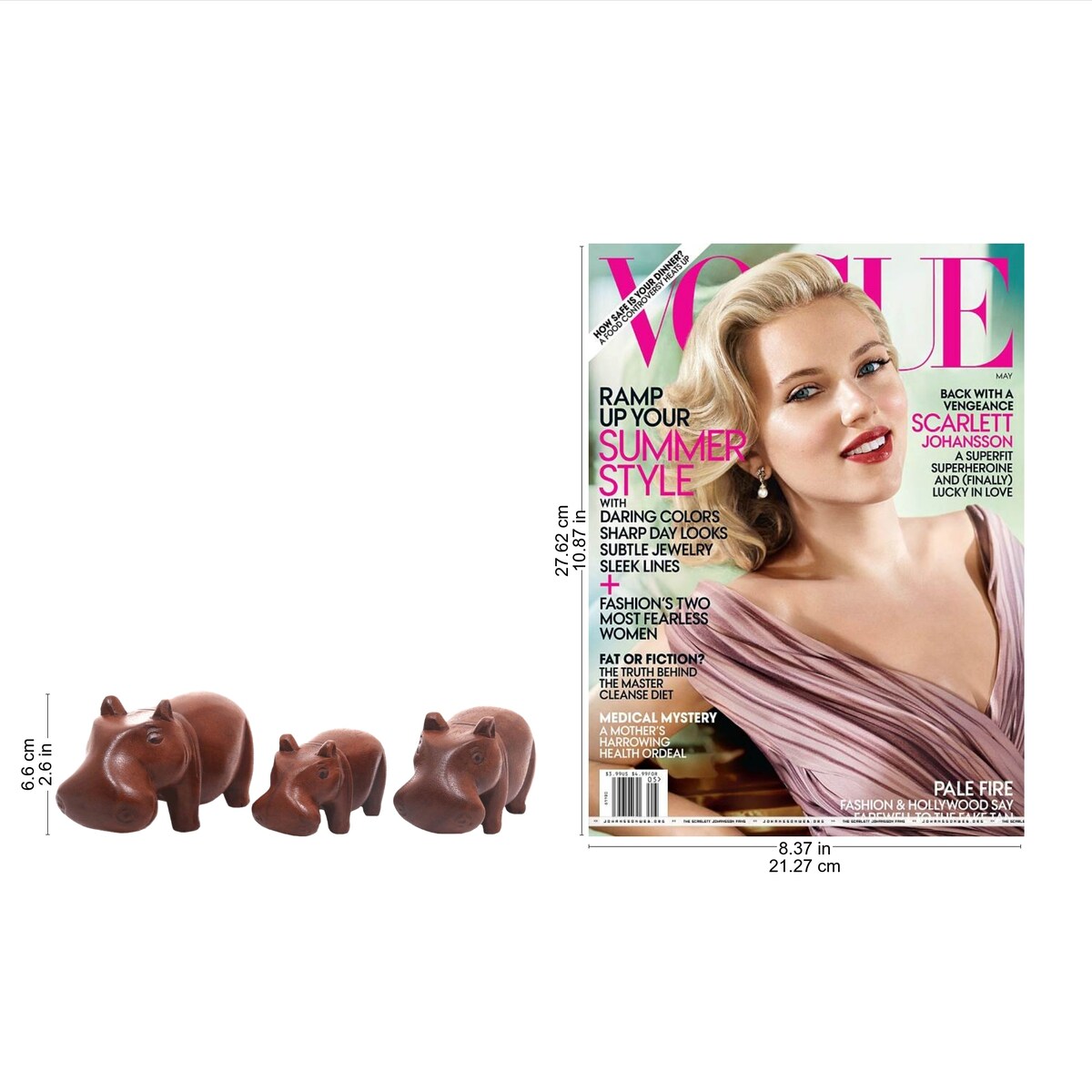 NOVICA Hippo Family, Wood sculptures (set of 3)
